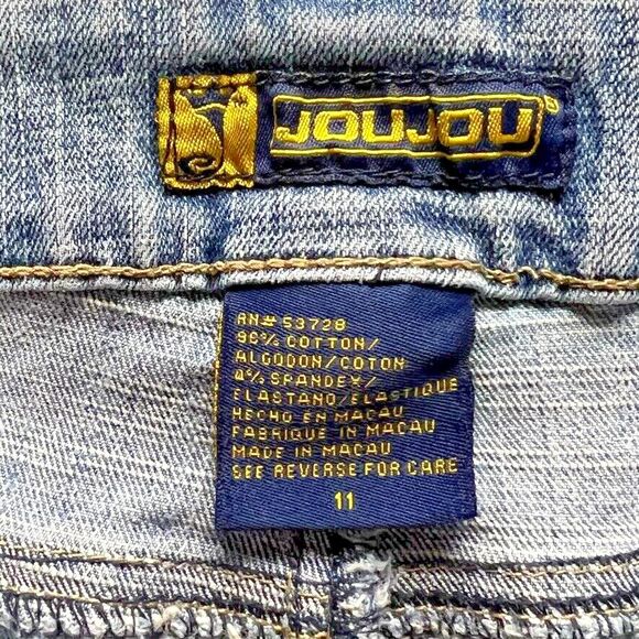 Jou Jou Women's Flared Bottom Jeans Print Embroidered Floral 11/12 Boho, Hippie - Picture 7 of 16